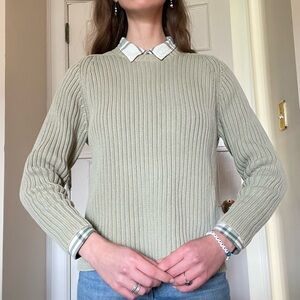 Vintage Ribbed Sweater - Green